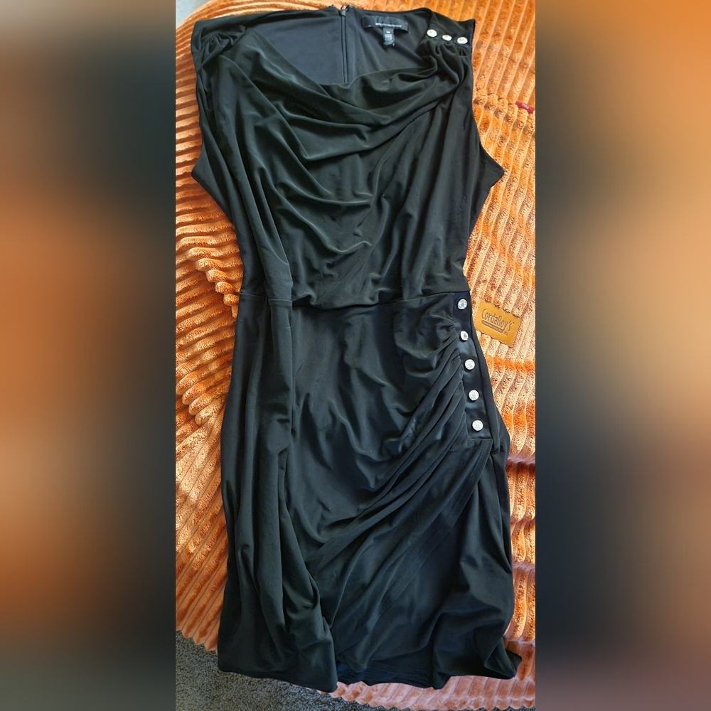 White House Black Market Asymmetrical Black Dress - Picture 4 of 4